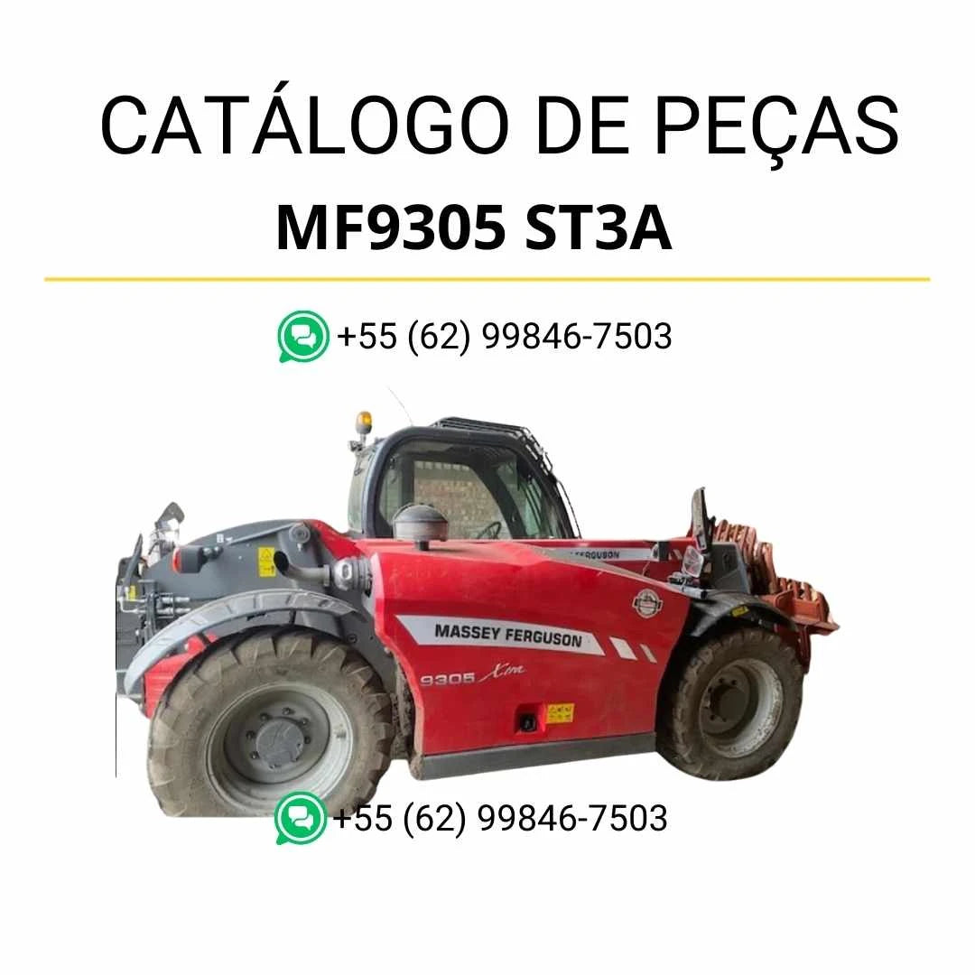 Catálogo de peças Massey Ferguson MF9305 ST3A em PDF com ilustrações técnicas e lista completa dos componentes do manipulador