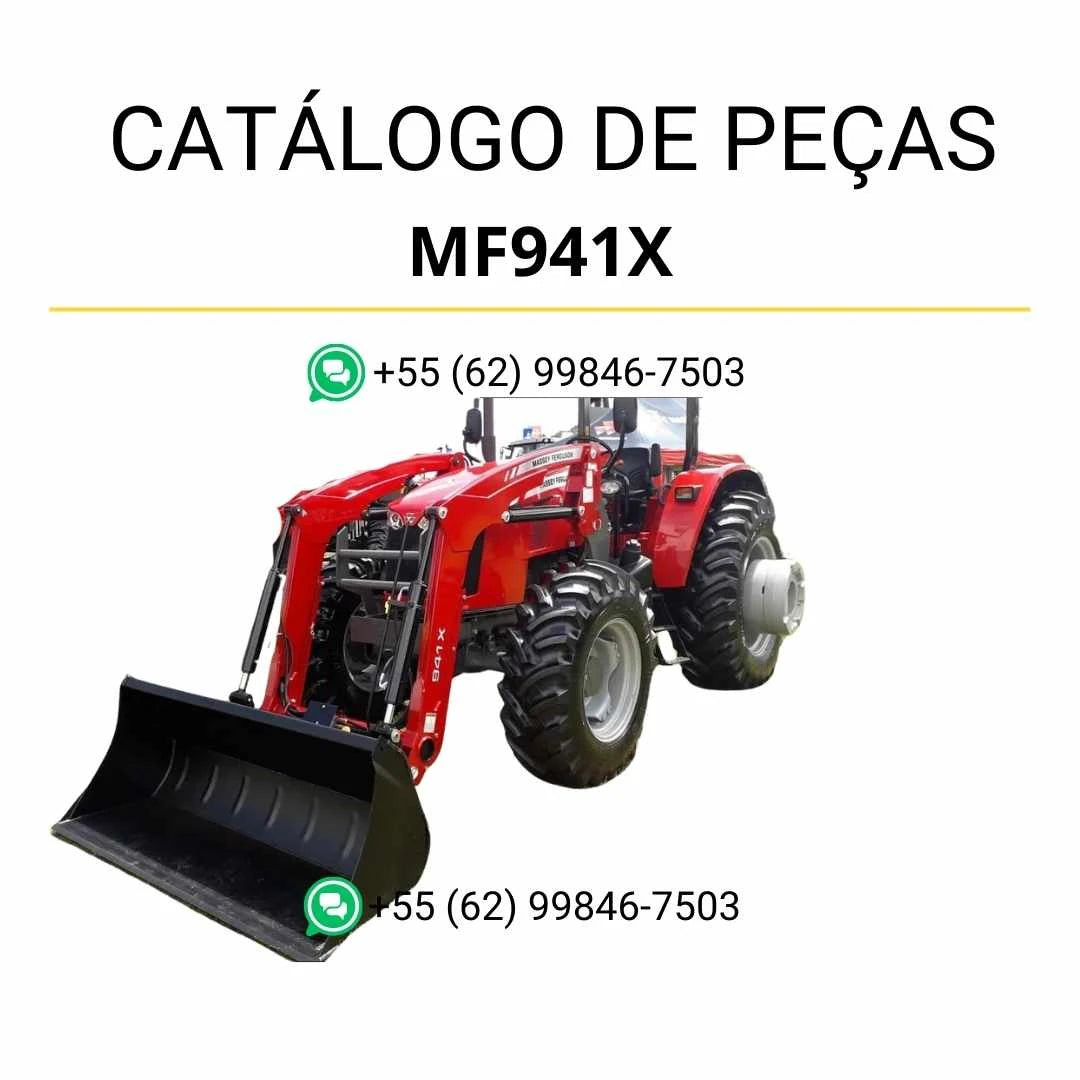 Catálogo de peças Massey Ferguson MF941X em PDF com diagramas detalhados e identificação completa dos componentes do carregador