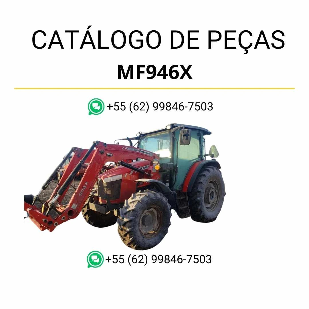 Catálogo de peças Massey Ferguson MF946X em PDF com esquemas ilustrados e componentes completos do carregador