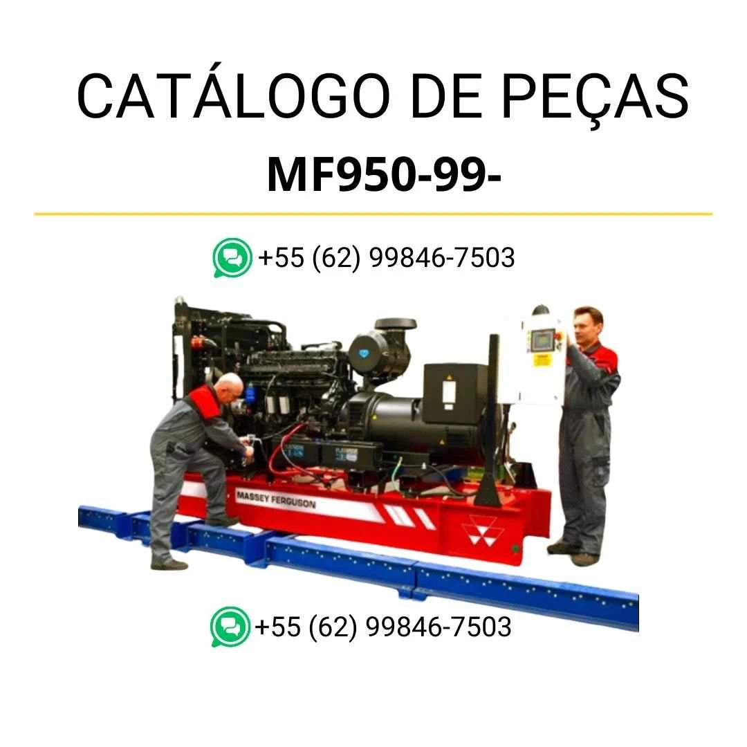 Catálogo de peças Massey Ferguson MF950-99-OS Gerador de Energia em PDF com diagramas técnicos e identificação detalhada dos componentes