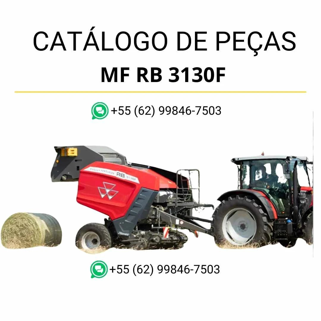Catálogo de peças Massey Ferguson MF RB3130F Enfardadeira em PDF com ilustrações técnicas e identificação completa dos componentes
