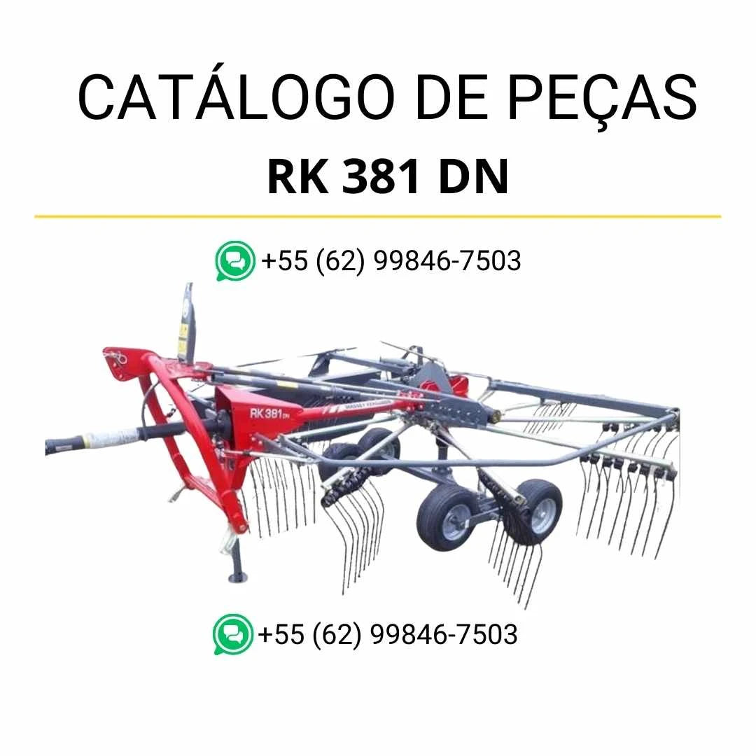 Catálogo de peças Massey Ferguson RK 381 DN em PDF, trazendo ilustrações técnicas e identificação detalhada dos componentes AID