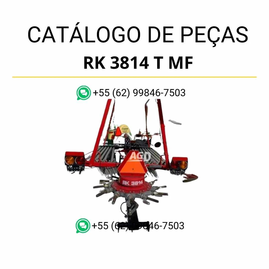 Catálogo de peças Massey Ferguson RK 3814 T em PDF, com ilustrações técnicas e detalhamento completo dos componentes MF