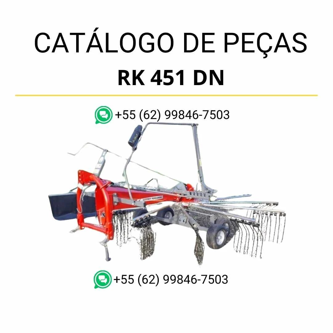 Catálogo de peças Massey Ferguson RK 451 DN NUA em PDF com diagramas ilustrados e identificação completa de componentes