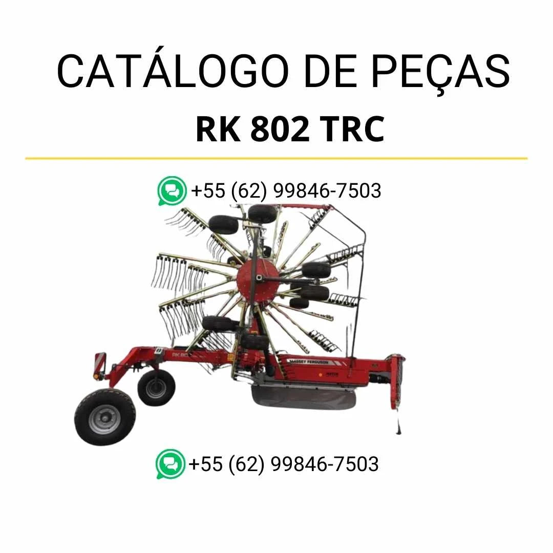 Catálogo de peças Massey Ferguson RK 802 TRC MF TYG em PDF com ilustrações técnicas e lista detalhada de componentes do equipamento