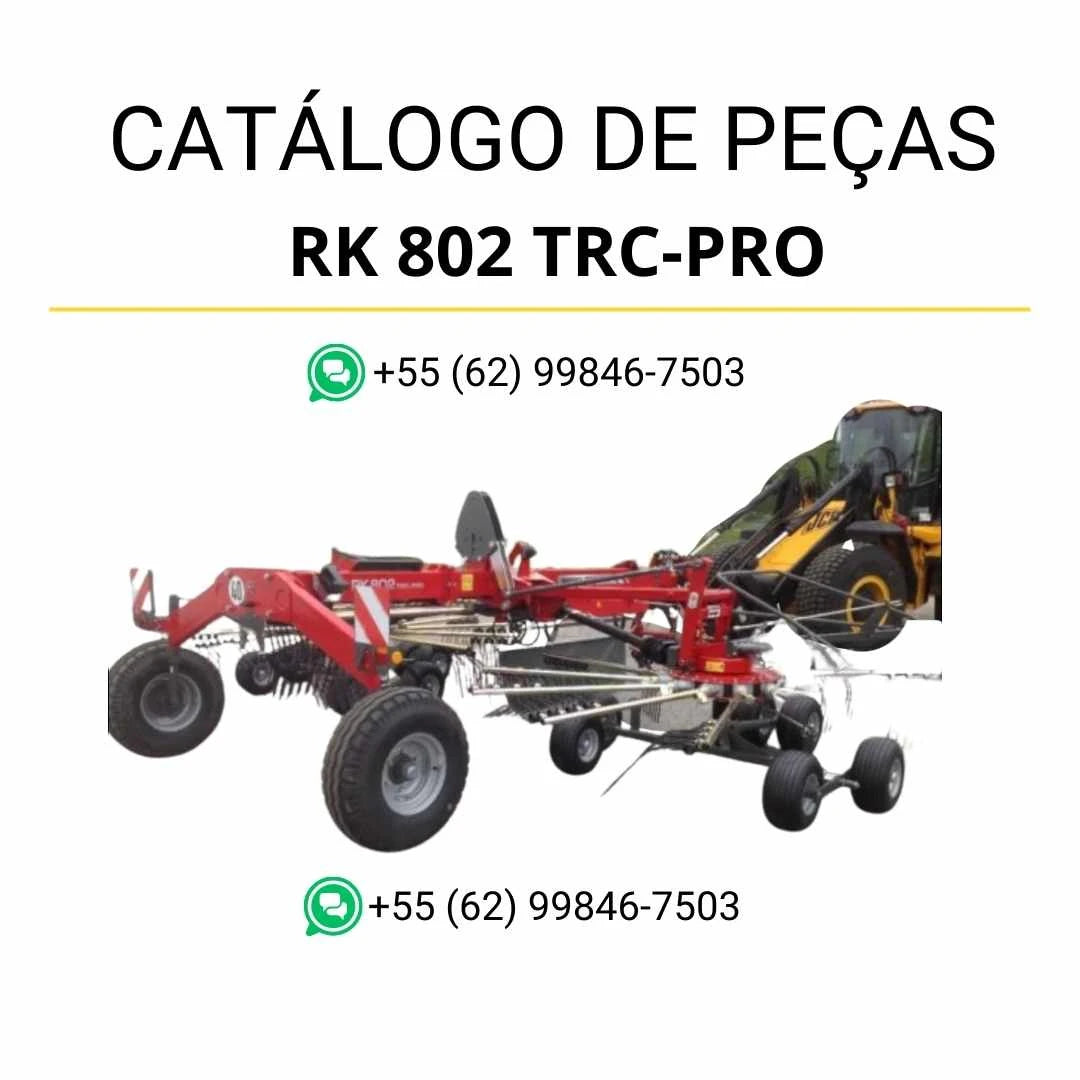 Catálogo de peças Massey Ferguson RK 802 TRC PRO MF ACV em PDF com diagramas técnicos e identificação completa dos componentes