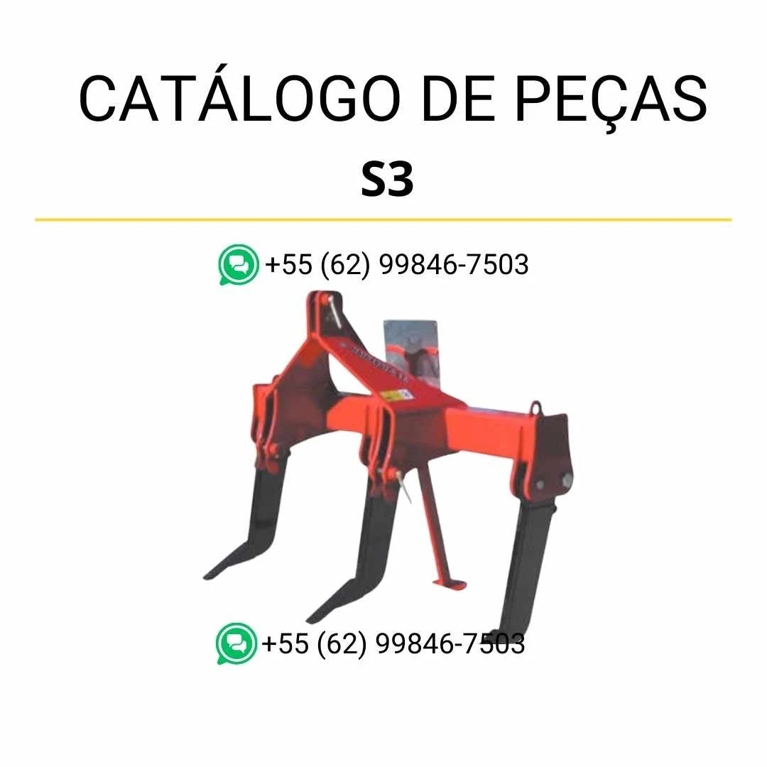 Catálogo de peças Massey Ferguson S3 Subsoiler 3 Tines em PDF com diagramas completos e identificação de componentes