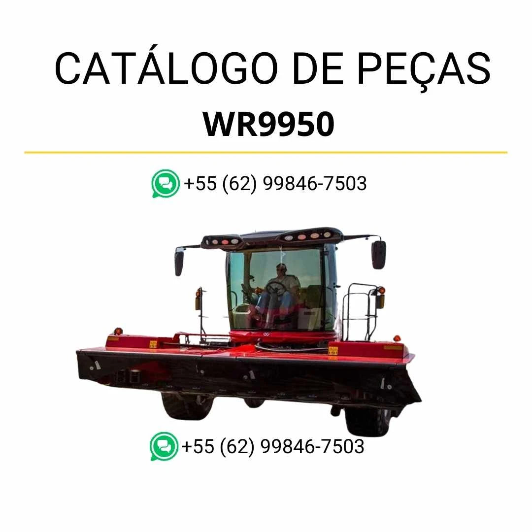 Catálogo de peças PDF Massey Ferguson WR9950 Windrower para trator, com diagramas completos e identificação precisa dos componentes originais.
