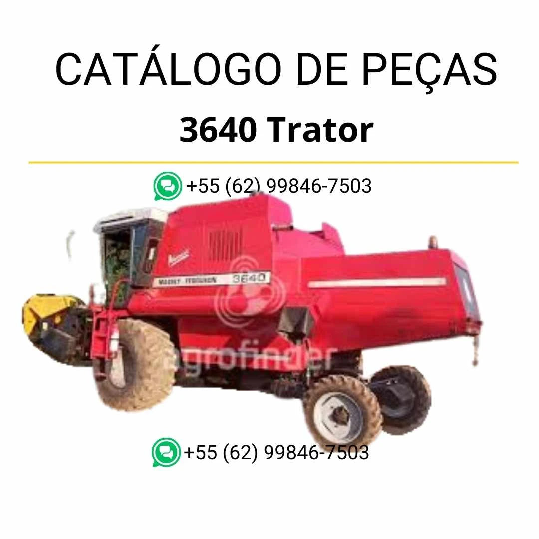 Catálogo de peças PDF do trator Massey Ferguson 3640 com diagramas técnicos, identificação de componentes e códigos originais