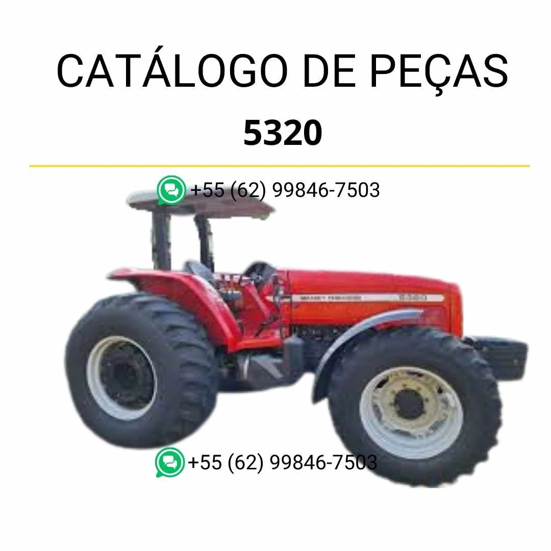 Catálogo de peças PDF do trator Massey Ferguson 5320 com códigos, vistas explodidas e identificação completa de componentes