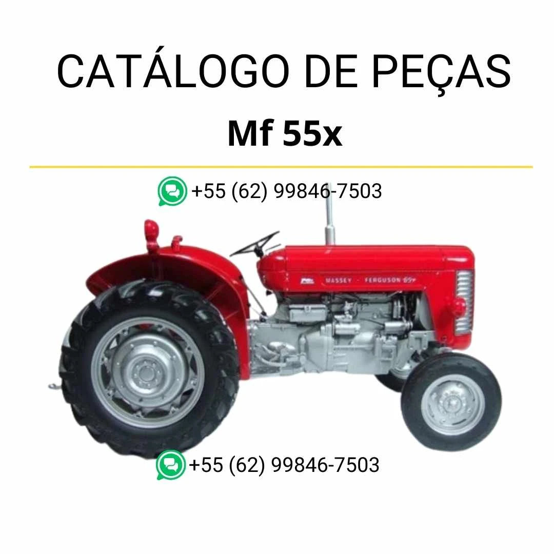 Catálogo de peças PDF dos tratores Massey Ferguson 55X com identificação detalhada de componentes e ilustrações técnicas