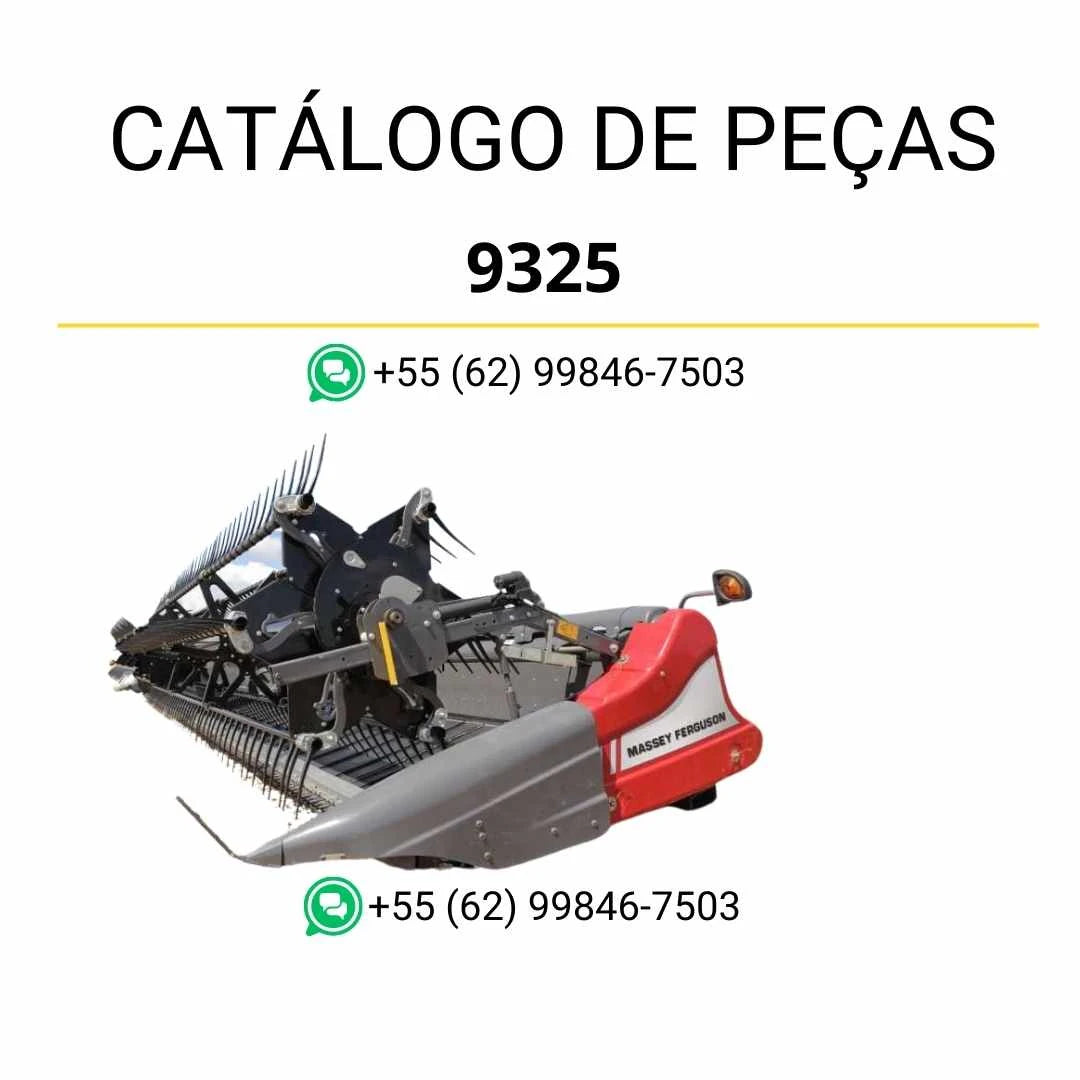 Catálogo de peças Massey Ferguson 9325 Plataforma Dynaflex em PDF com diagramas, vistas explodidas e identificação completa dos componentes.
