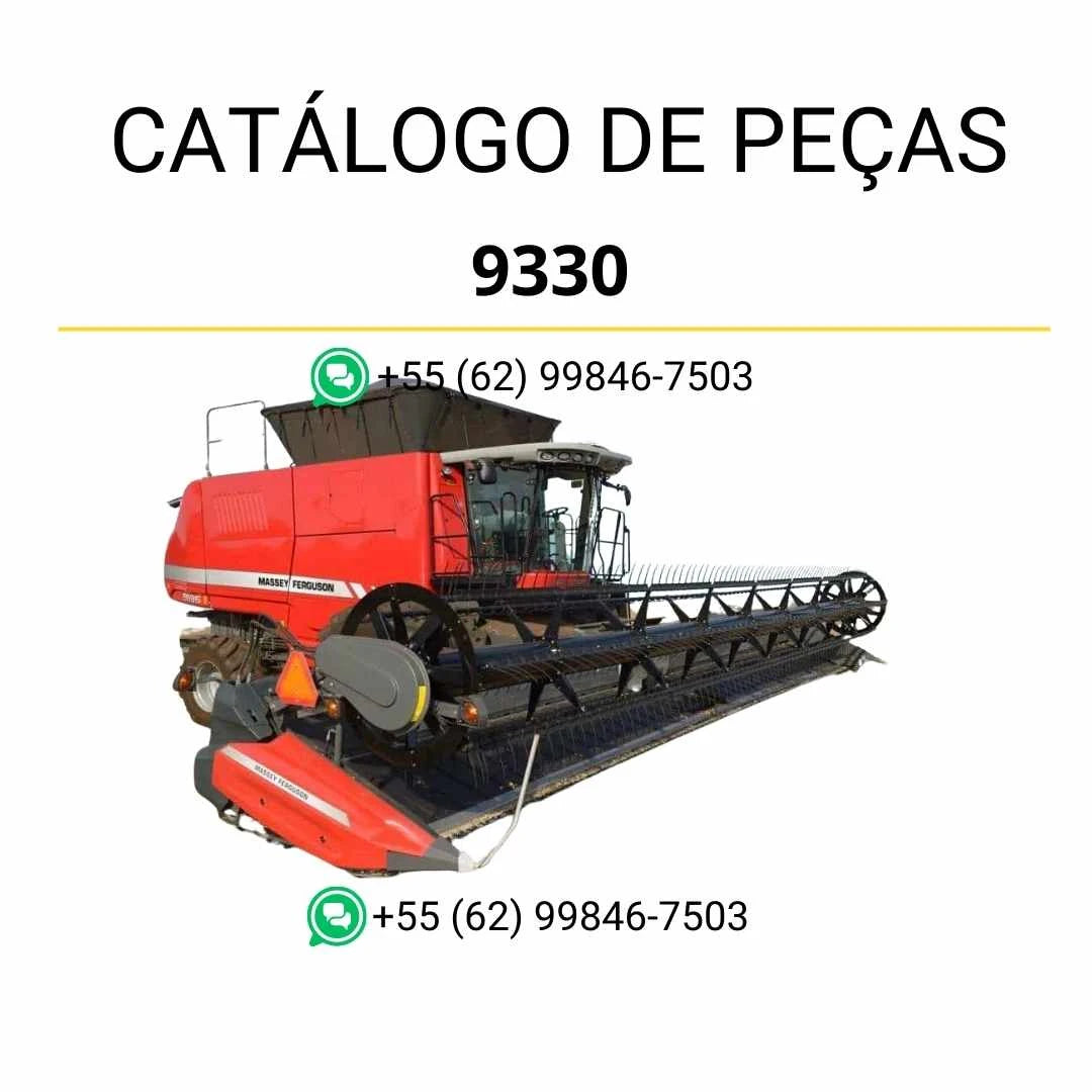 Catálogo de peças Massey Ferguson 9330 Plataforma Dynaflex em PDF, incluindo diagramas técnicos, vistas explodidas e identificação de componentes.
