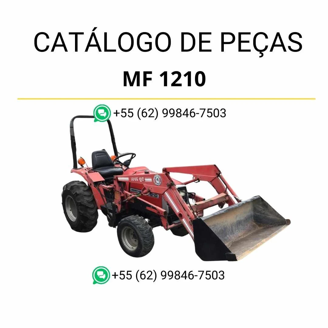 Catálogo de peças Massey Ferguson MF 1210 compacto em PDF, trazendo diagramas e identificação completa dos componentes do trator