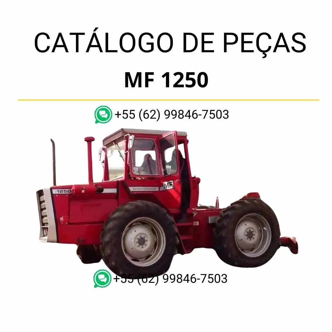 Catálogo de peças Massey Ferguson MF 1250 compacto em PDF, com ilustrações técnicas e identificação detalhada dos componentes do trator