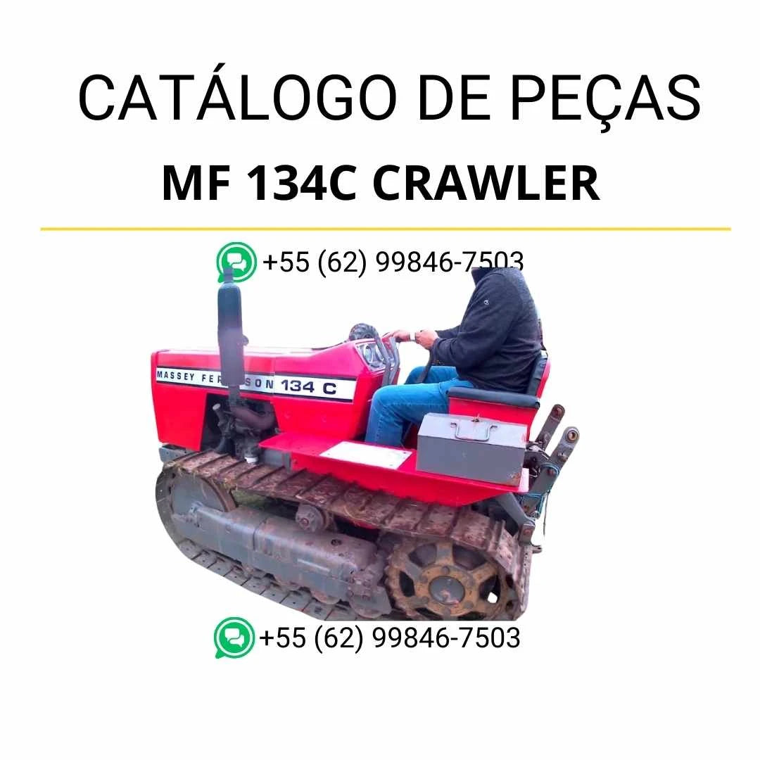 Catálogo de peças Massey Ferguson MF 134C Crawler para trator em PDF, com ilustrações técnicas e identificação detalhada dos componentes originais.