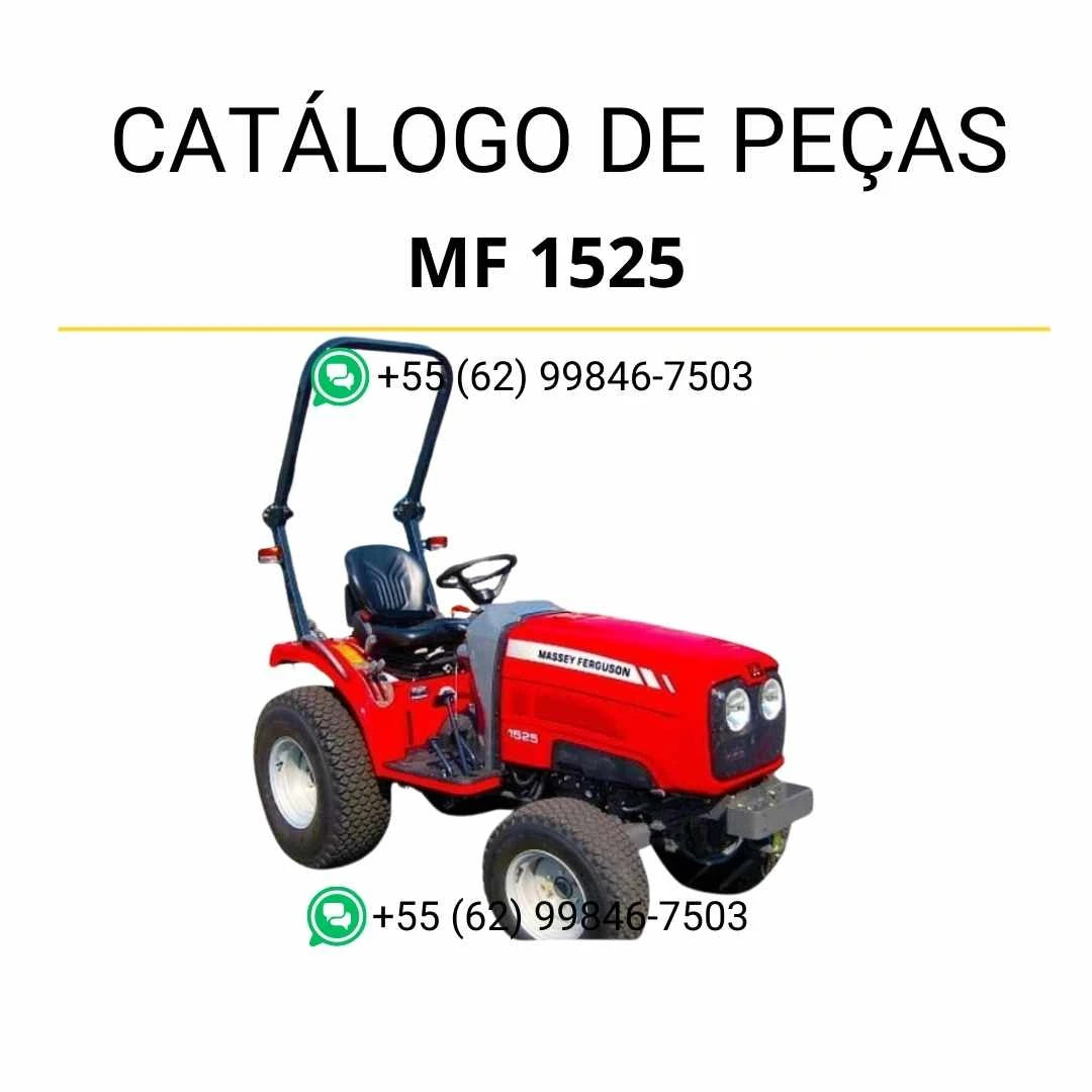 Catálogo de peças Massey Ferguson MF 1525 compacto em PDF, com ilustrações detalhadas e códigos de componentes para manutenção precisa