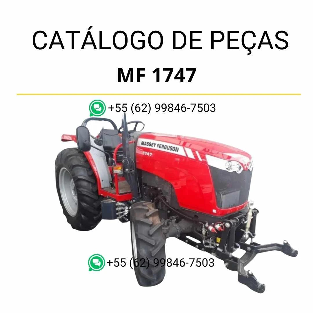 Catálogo de peças Massey Ferguson MF 1747 compacto em PDF, com diagramas e identificação completa de componentes originais