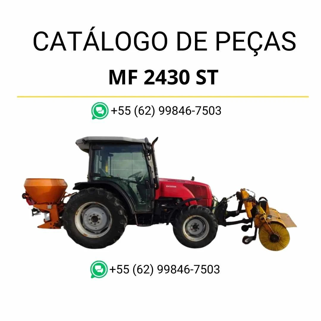 Catálogo de peças Massey Ferguson MF 2430 ST/GE em PDF com ilustrações técnicas e lista completa de componentes do trator.