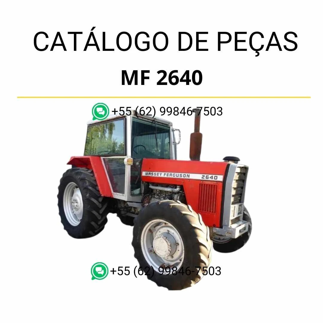 Catálogo de peças Massey Ferguson MF 2640 em PDF, com ilustrações técnicas e identificação completa dos componentes do trator.