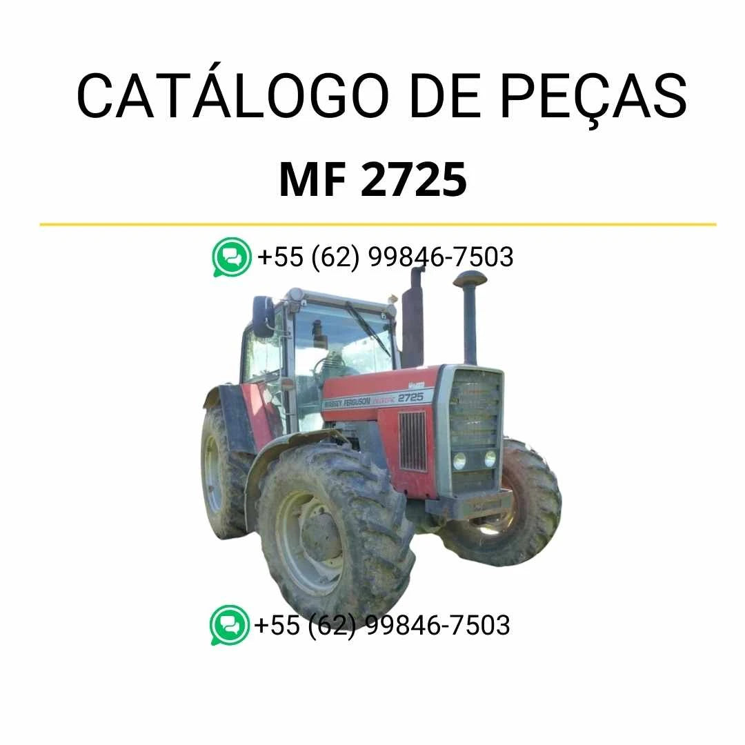 Catálogo de peças Massey Ferguson MF 2725 em PDF, com vistas explodidas e identificação completa dos componentes do trator.