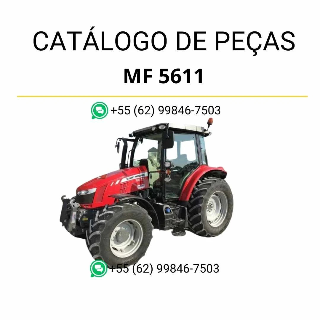 Catálogo de peças Massey Ferguson MF 5611 Dyna 4 em PDF, com diagramas detalhados e identificação dos componentes do trator