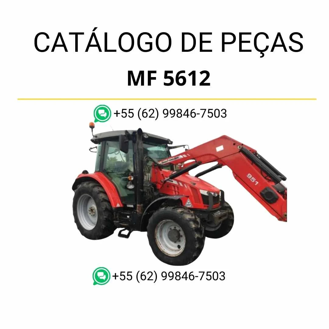 Catálogo de peças Massey Ferguson MF 5612 Dyna 4 em PDF, com ilustrações técnicas e identificação completa dos componentes do trator