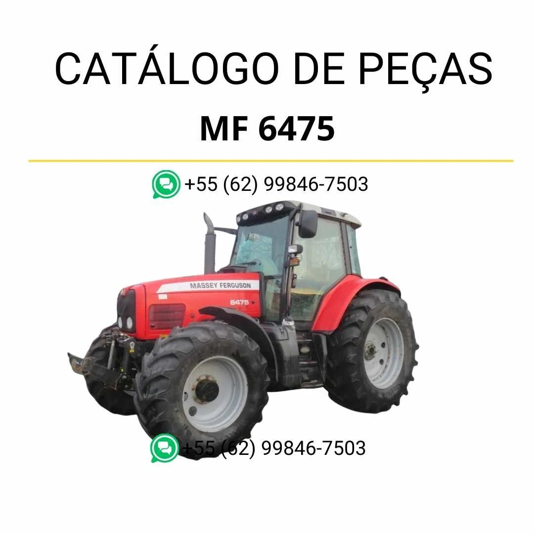 Catálogo de peças Massey Ferguson MF 6475 Tier 3 com motor Sisu, em PDF, trazendo ilustrações técnicas e identificação completa dos componentes originais.