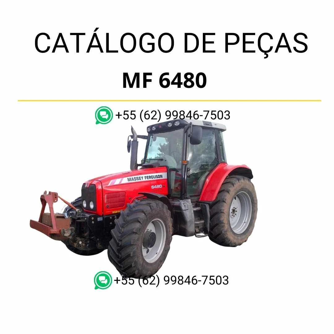 Catálogo de peças Massey Ferguson MF 6480 com motor Perkins Tier 3 em PDF, incluindo diagramas, ilustrações técnicas e identificação completa dos componentes.