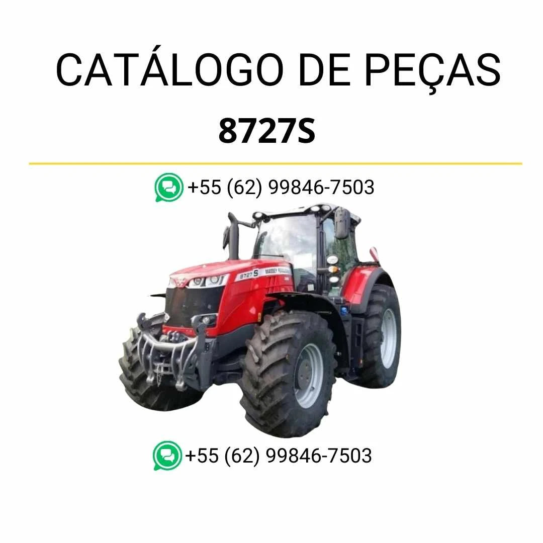 Catálogo de peças Massey Ferguson MF 8727 e 8727S com Datatronic 5 em PDF, trazendo ilustrações técnicas e identificação detalhada dos componentes.