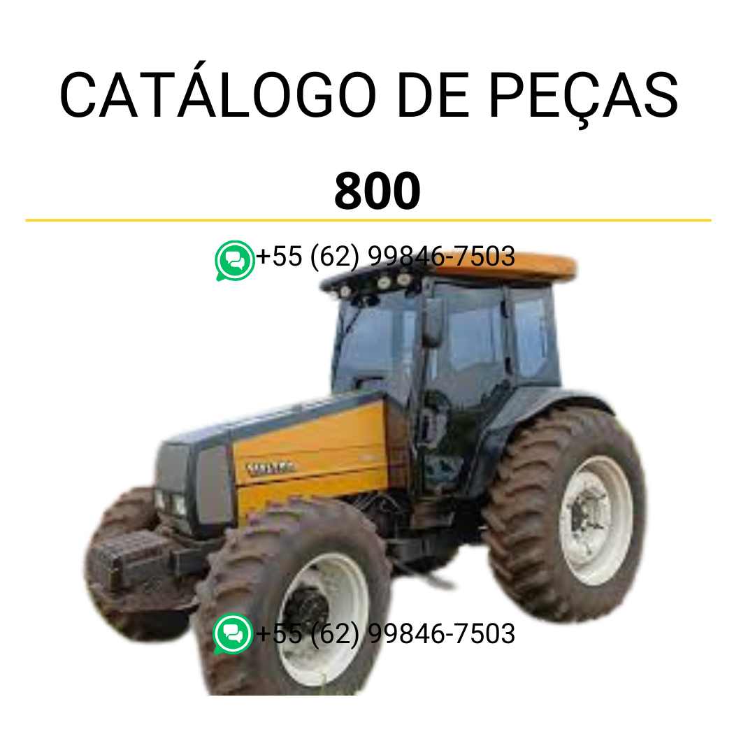 Catálogo de peças Valtra 800 em PDF — contém diagramas ilustrativos, lista completa de componentes originais e informações detalhadas para manutenção do trator agrícola.