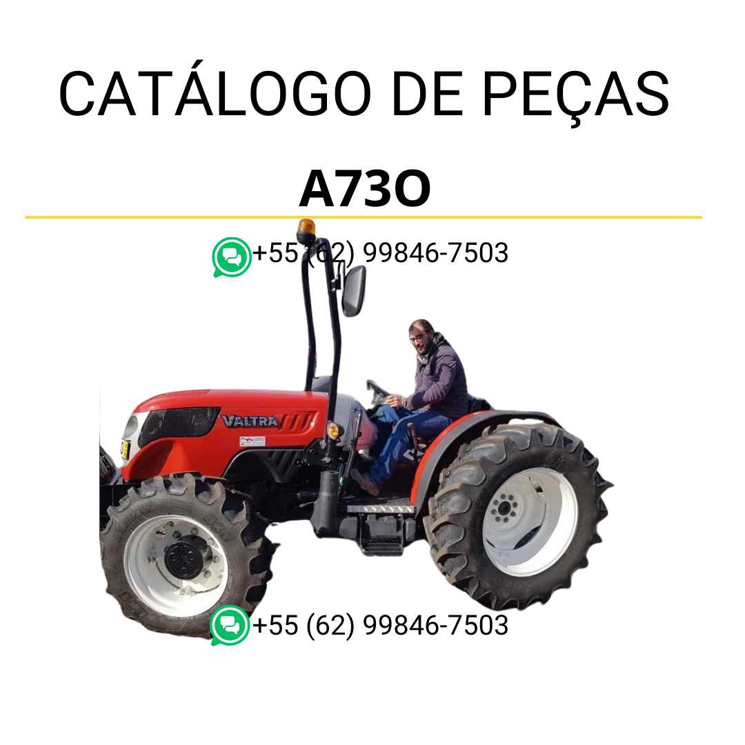 Catálogo de peças Valtra A73O em PDF — contém diagramas ilustrados, códigos originais e lista completa de componentes para manutenção eficiente e identificação detalhada do trator agrícola.