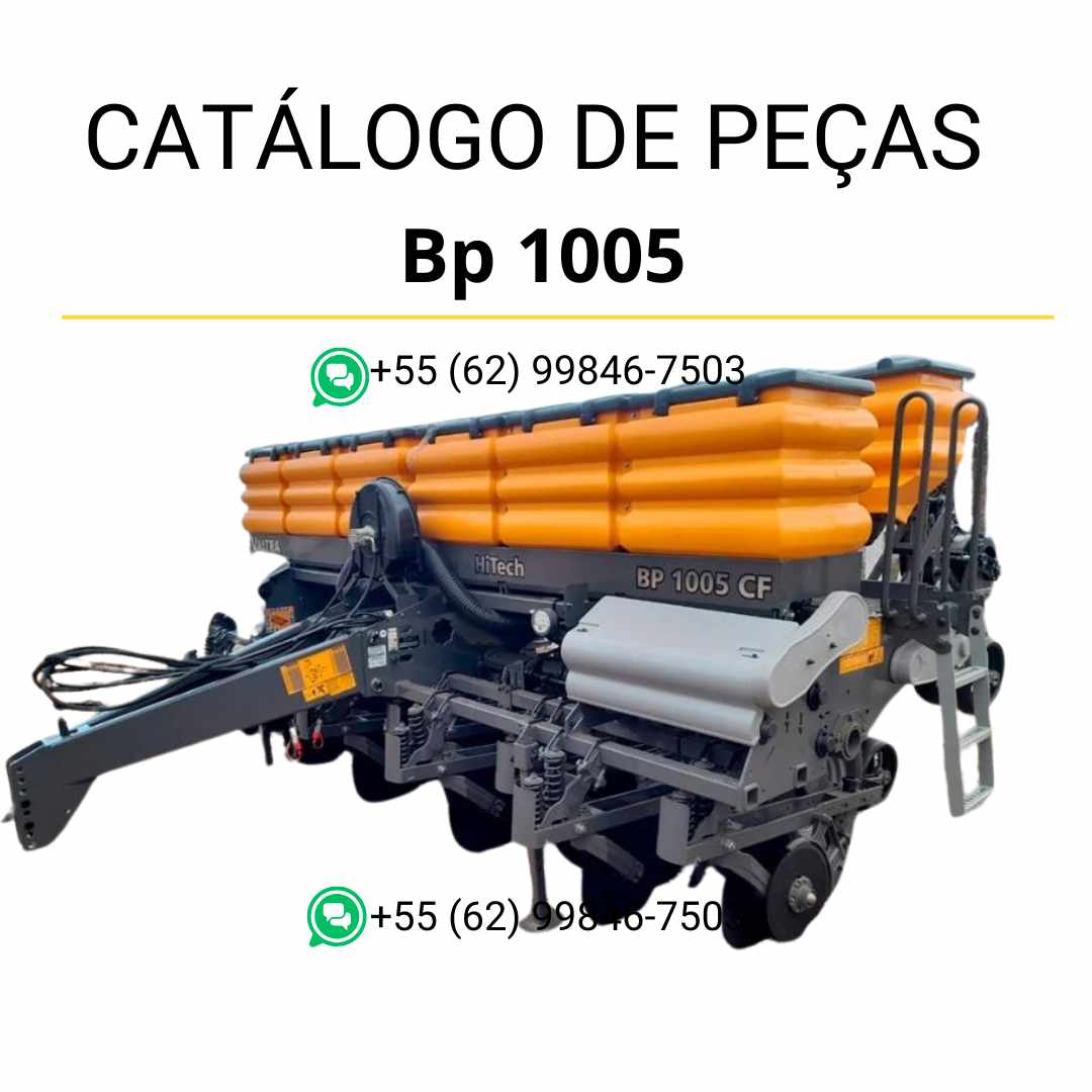 Catálogo de peças Valtra BP1005, BP1106, BP1206 e BP1307 em PDF — lista completa de componentes originais e diagramas técnicos detalhados da plantadeira agrícola.