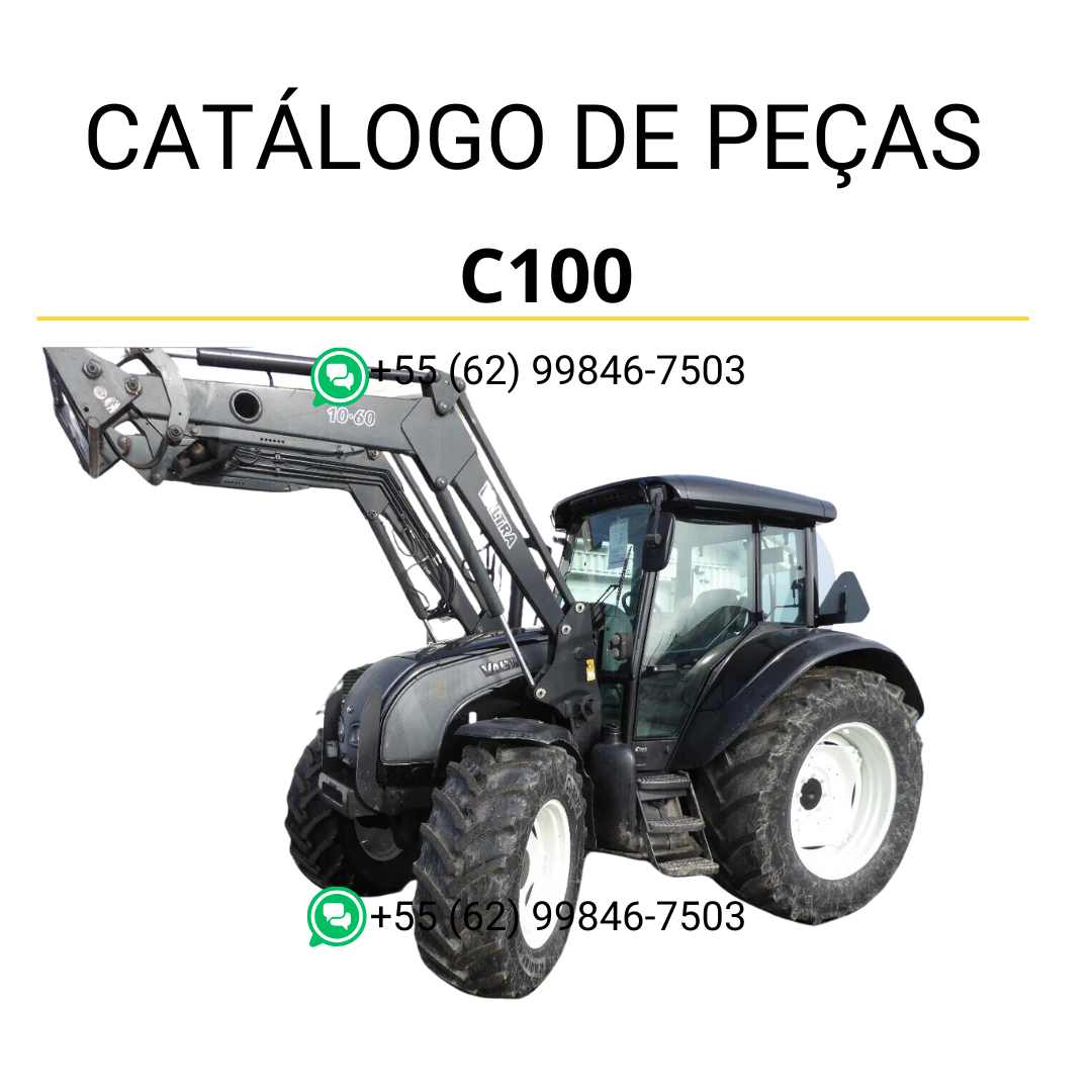 Catálogo de peças Valtra C100 (C Series) em PDF — inclui diagramas técnicos ilustrados, códigos originais e lista completa de componentes para manutenção e identificação detalhada do trator agrícola.