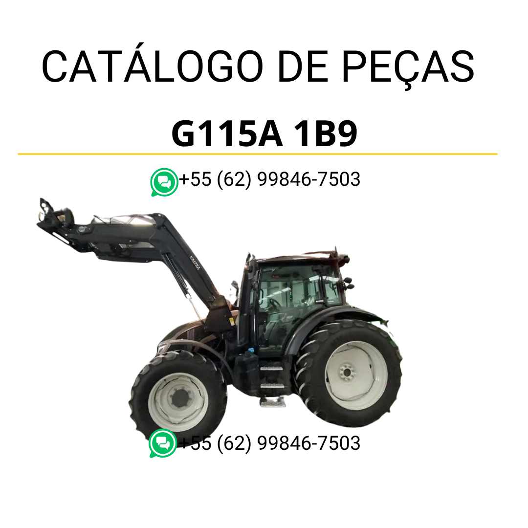 Catálogo de peças Valtra G115A (G5 Series) em PDF — guia técnico completo com diagramas detalhados, códigos originais e ilustrações de componentes para manutenção do trator agrícola.