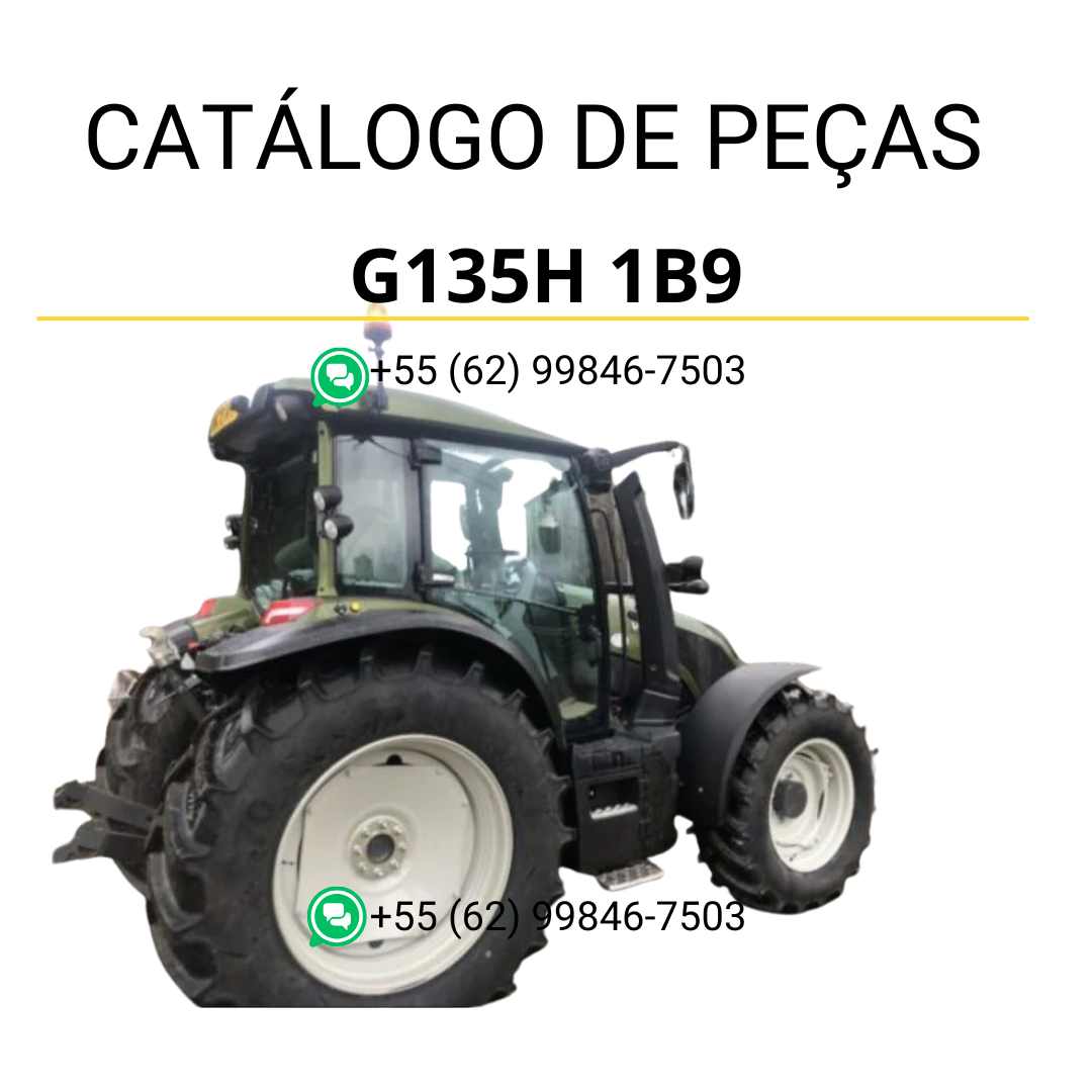 Catálogo de peças Valtra G135H (G5 Series) em PDF — reúne diagramas ilustrados, códigos originais e detalhes completos de montagem e componentes para manutenção do trator agrícola.