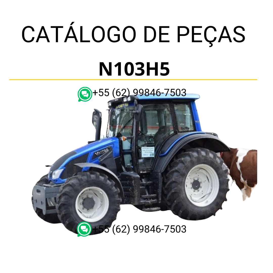 Catálogo de peças Valtra N103H5 (N3 Series) em PDF — guia técnico completo com diagramas, códigos de peças originais e ilustrações detalhadas para manutenção e identificação do trator agrícola.