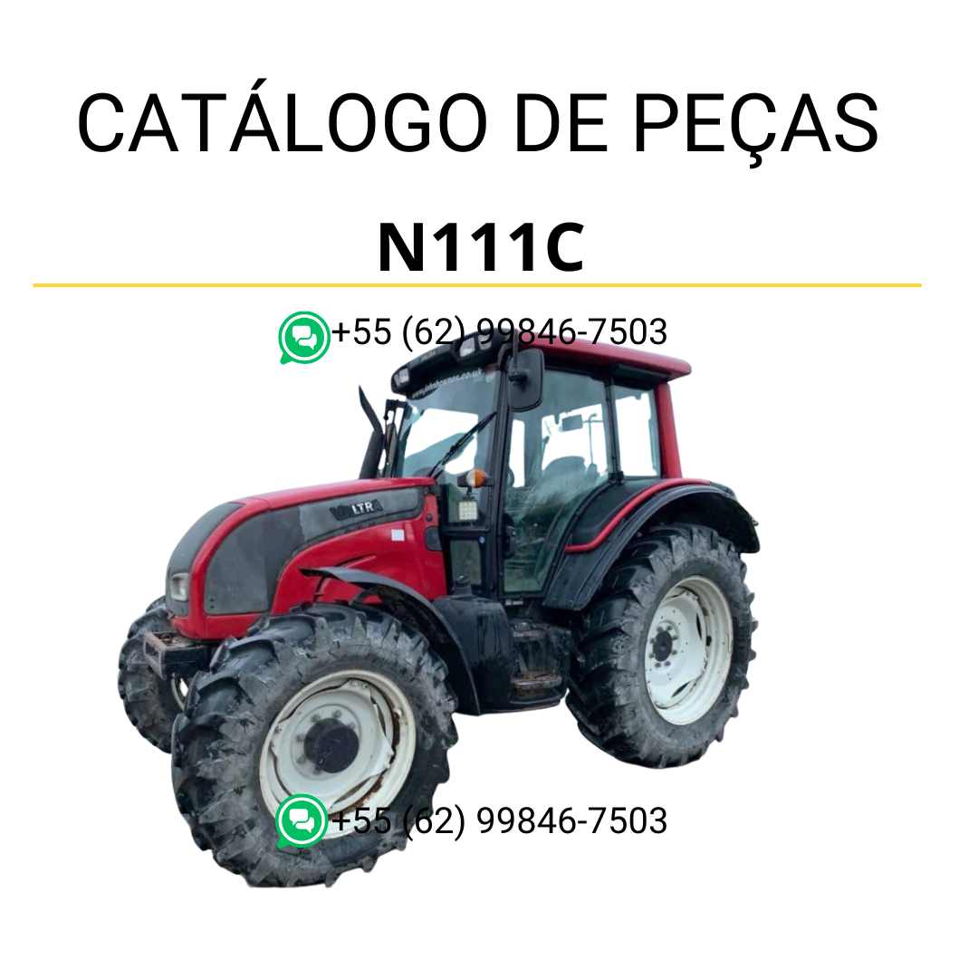 Catálogo de peças Valtra N111C (N Series) em PDF — contém ilustrações detalhadas, códigos de peças originais e descrições completas para manutenção e identificação precisa dos componentes do trator.
