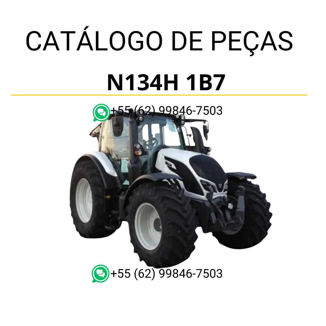 Catálogo de peças Valtra N134H 1B7 em PDF — contém diagramas técnicos, vistas explodidas e códigos originais das peças do trator para manutenção e identificação completa.