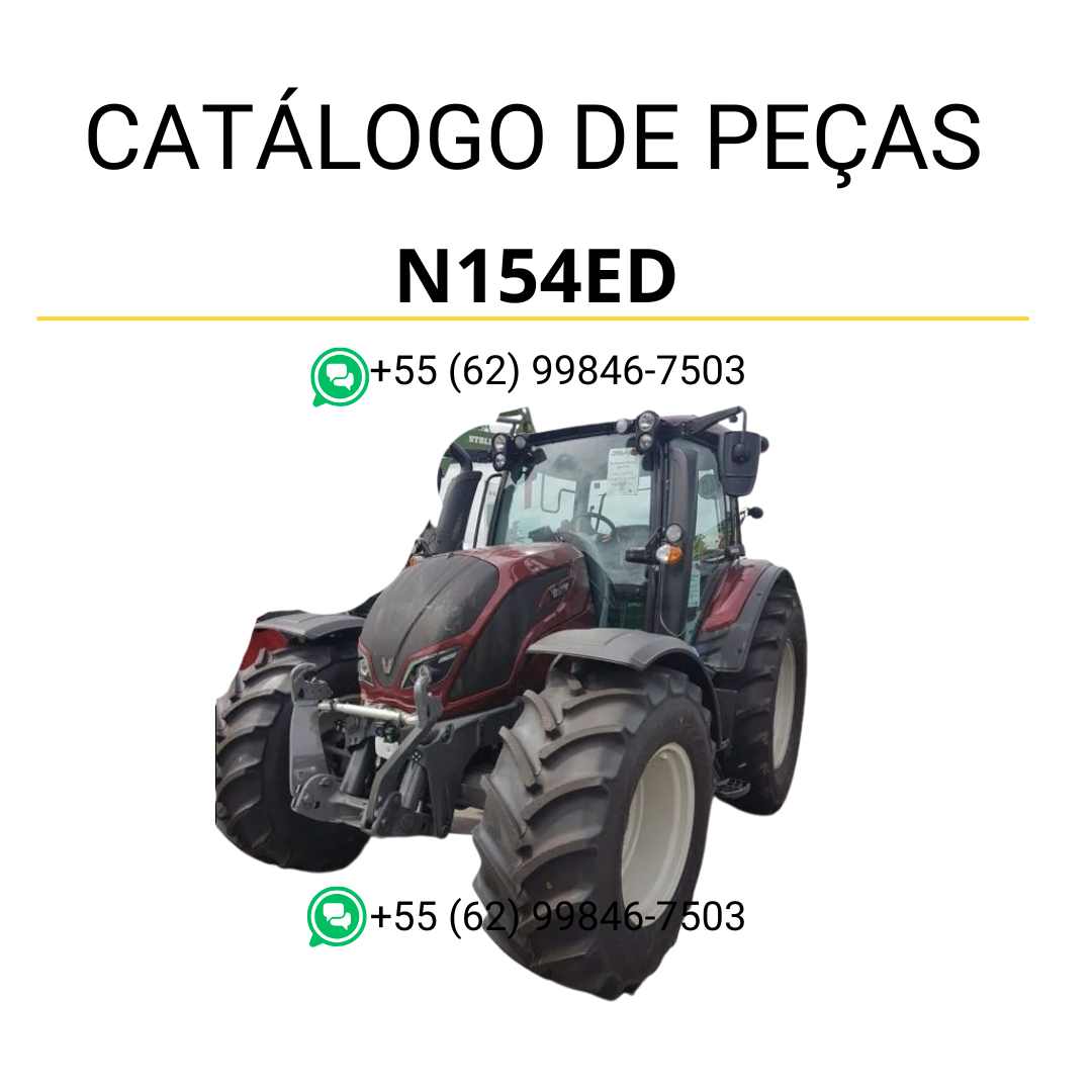 Catálogo de peças Valtra N154ED em PDF com ilustrações técnicas detalhadas e identificação precisa dos componentes do trator.