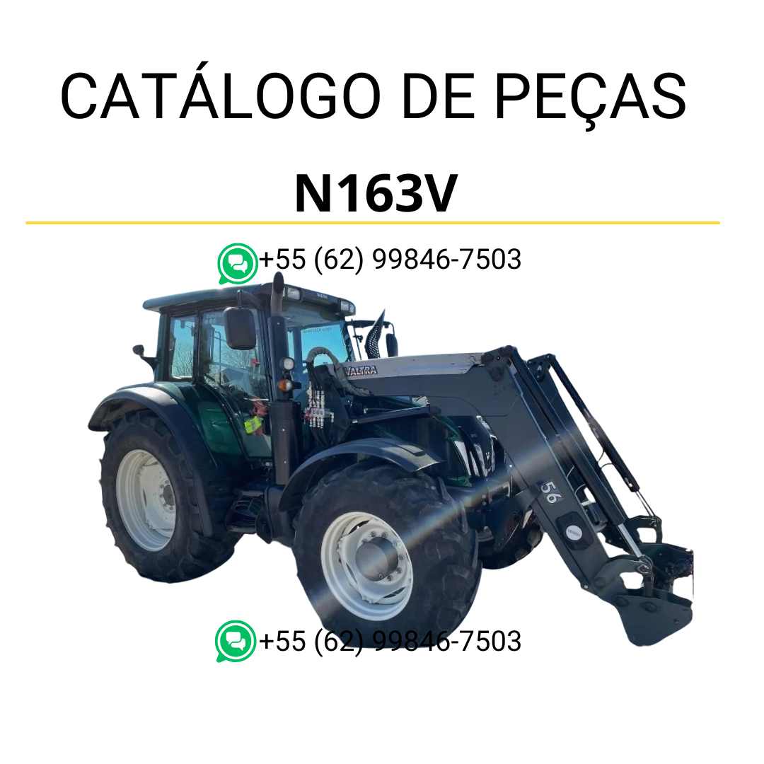 Catálogo de peças Valtra N163V N3 Series em PDF com ilustrações técnicas e lista completa de componentes originais do trator.
