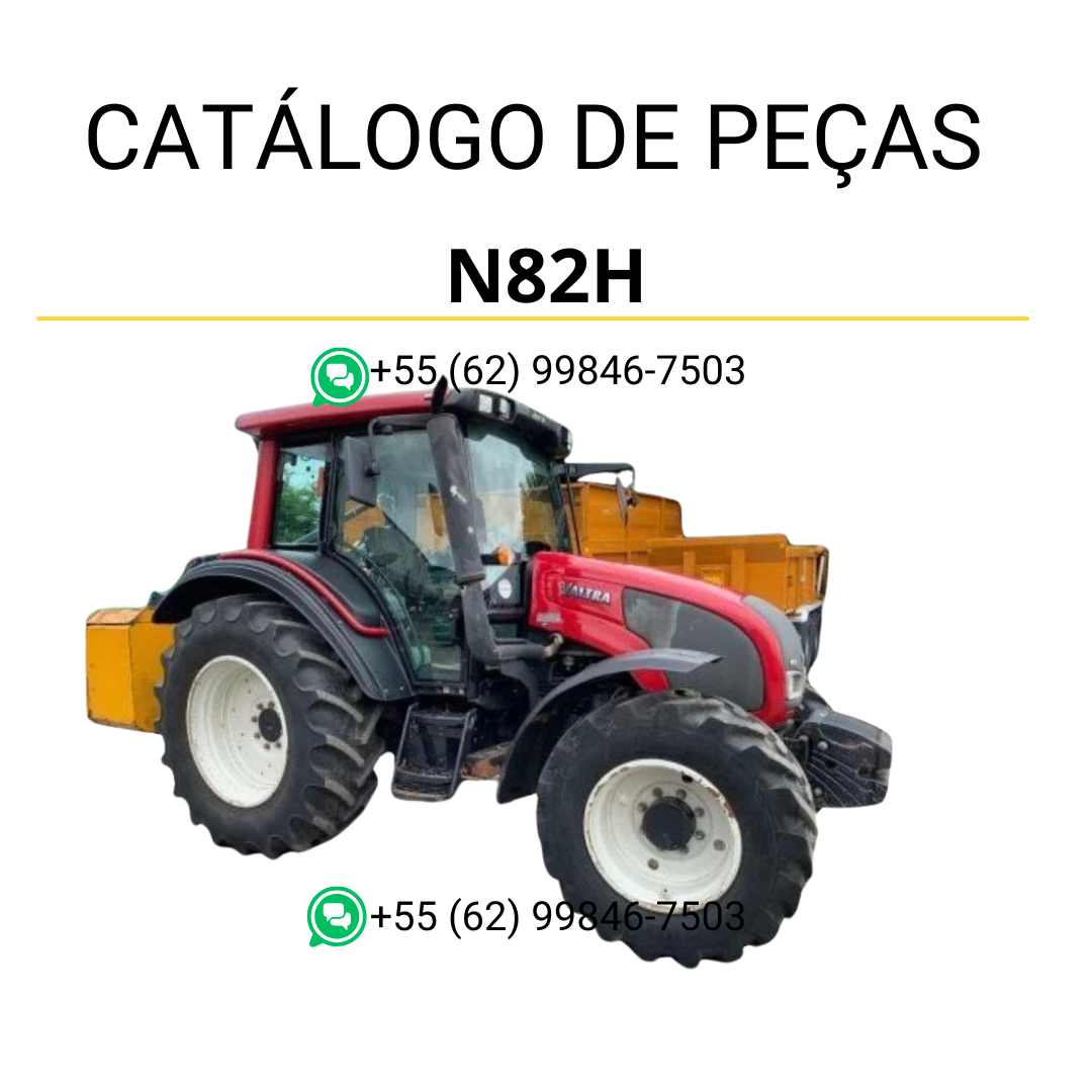 Catálogo de peças Valtra N82H das séries N82-N92 em PDF, com ilustrações detalhadas e lista completa dos componentes originais do trator.