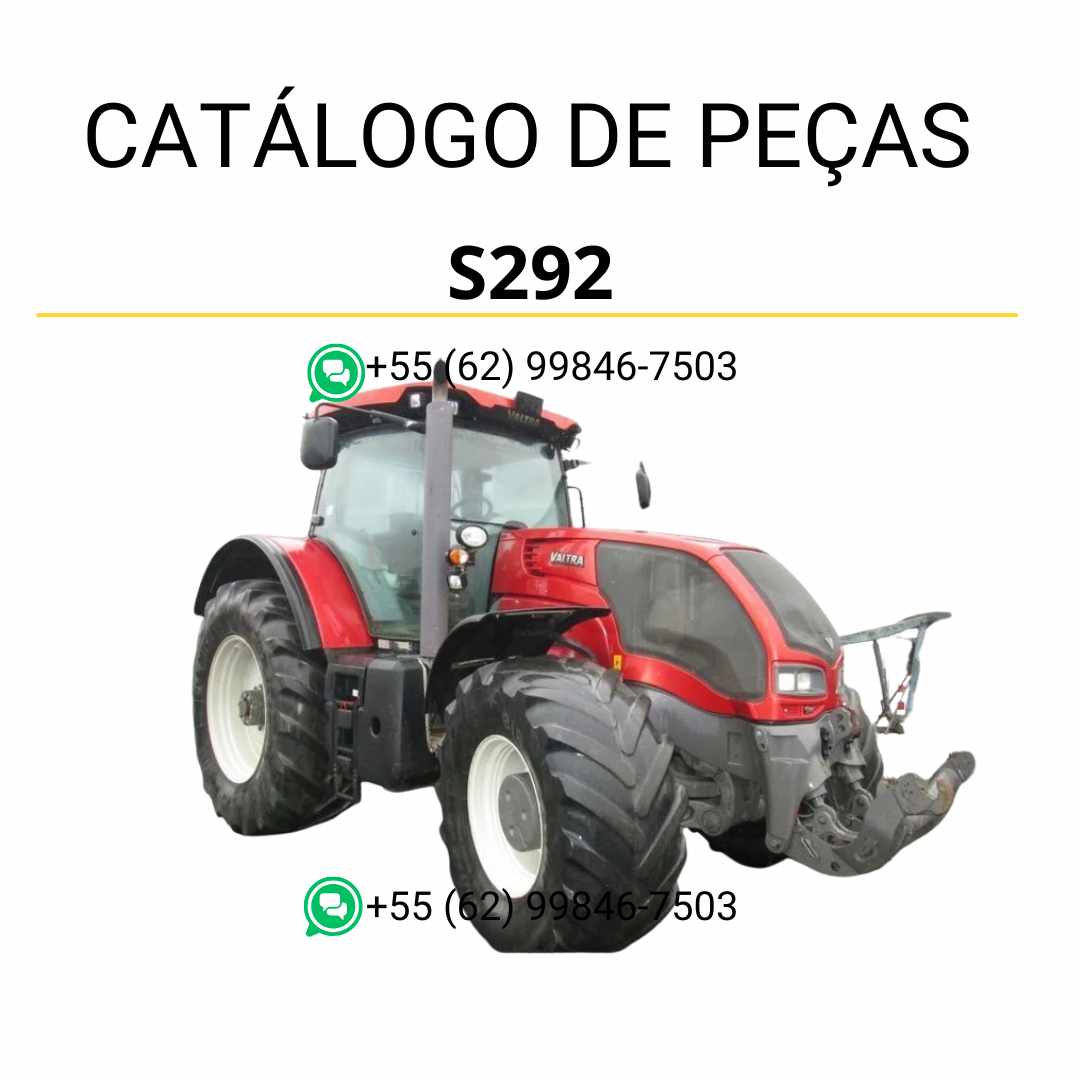 Catálogo de peças Valtra S292 em formato PDF, com diagramas técnicos detalhados e lista completa dos componentes originais do trator.