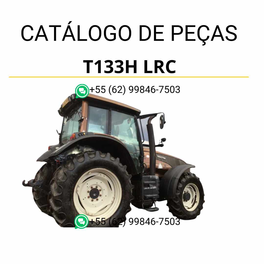 Catálogo de peças Valtra T133H LRC T3 Series em PDF com ilustrações técnicas detalhadas e lista completa dos componentes originais do trator.