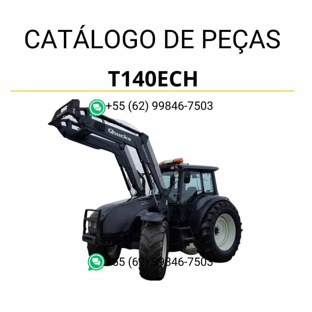 Catálogo de peças Valtra T140ECH séries TC e TCH em PDF com diagramas detalhados e lista completa de componentes originais do trator.