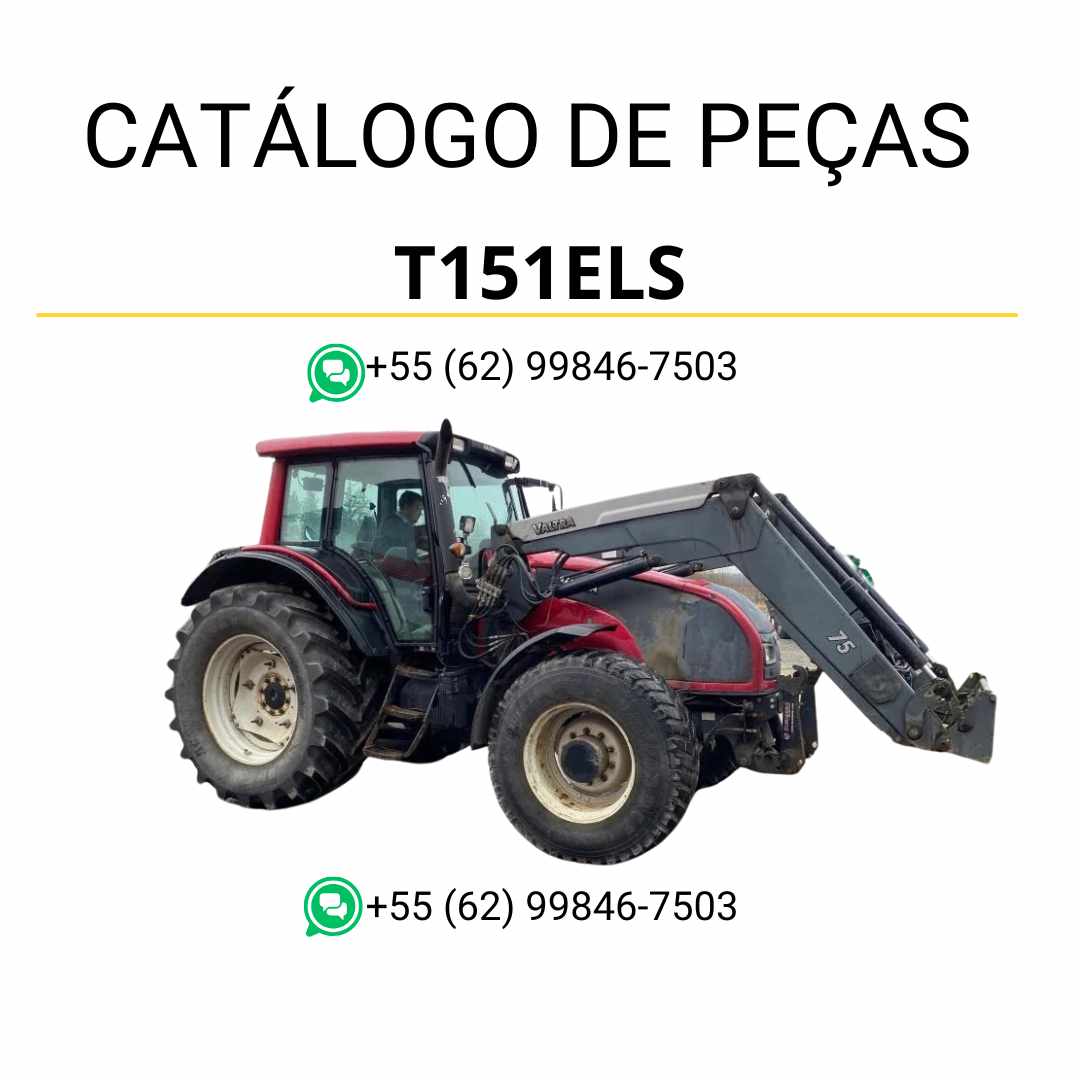Catálogo de peças Valtra T151ELS T1 Series em PDF com mais de 400 páginas e ilustrações detalhadas dos componentes originais do trator.