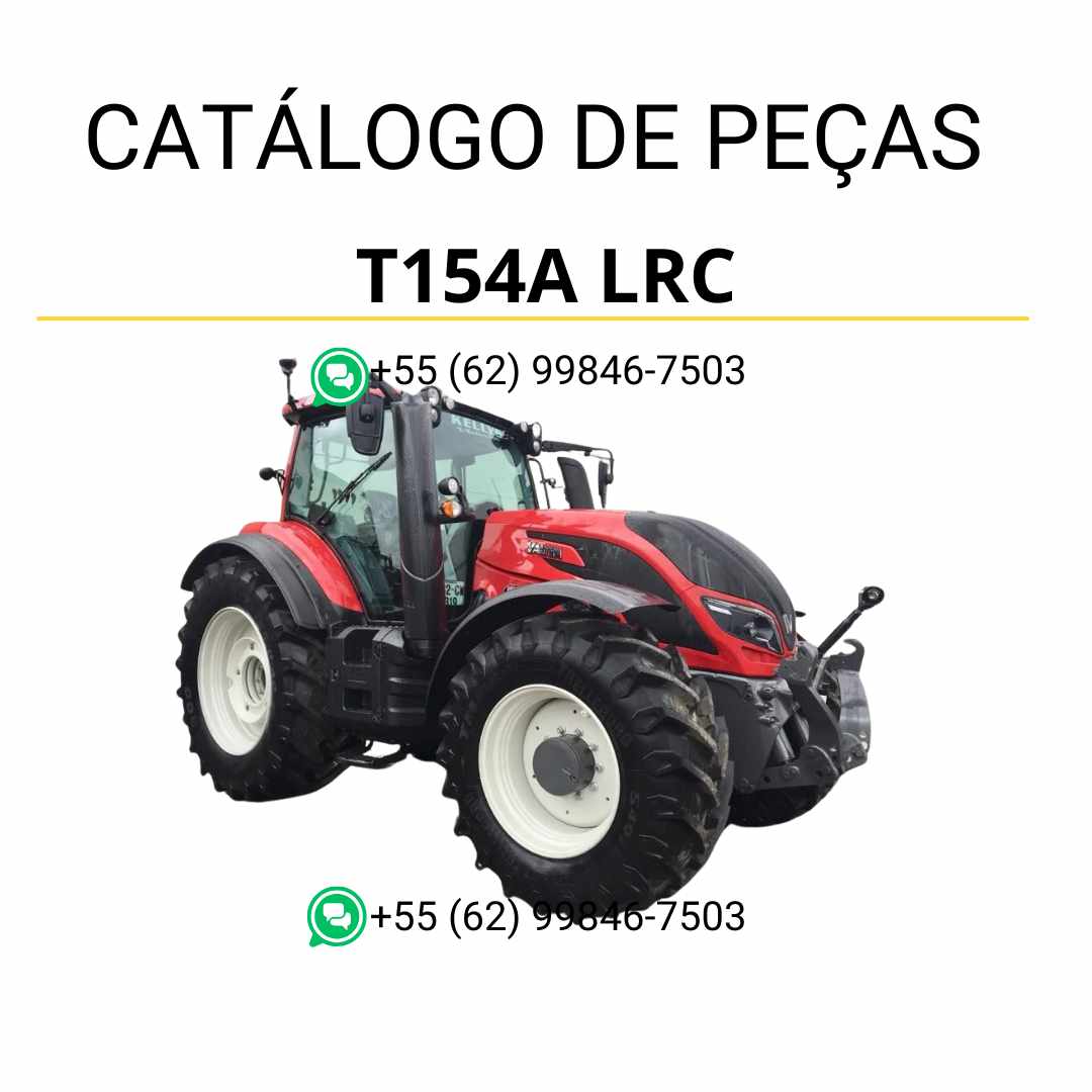 Catálogo de peças Valtra T154A LRC em PDF com ilustrações detalhadas e identificação completa dos componentes originais do trator.