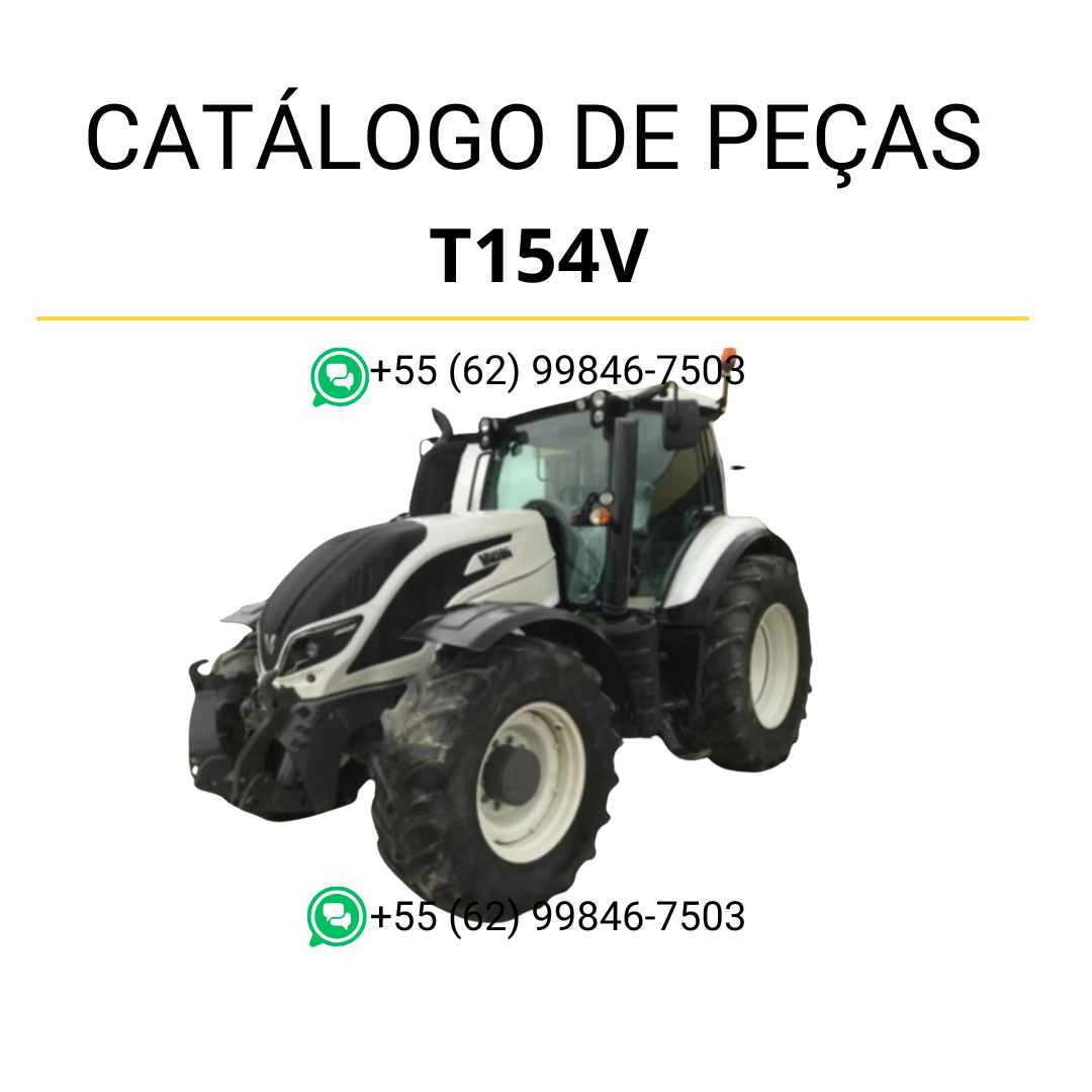 Catálogo de peças Valtra T154V T4 Series em PDF com diagramas técnicos detalhados e lista completa de componentes genuínos do trator.