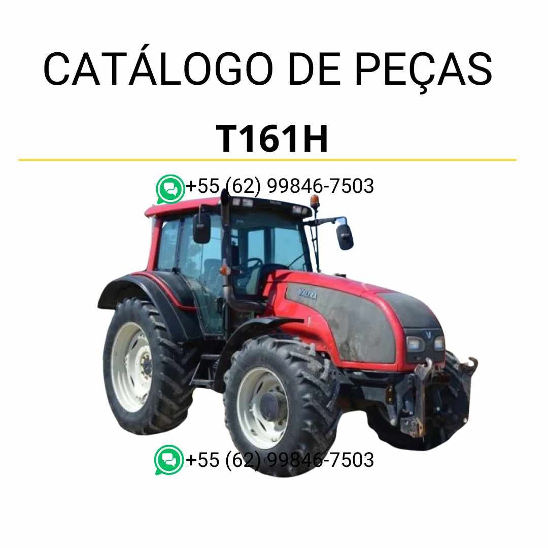 Catálogo de peças Valtra T161H T1 Series em PDF com ilustrações técnicas detalhadas e identificação precisa de componentes originais do trator.