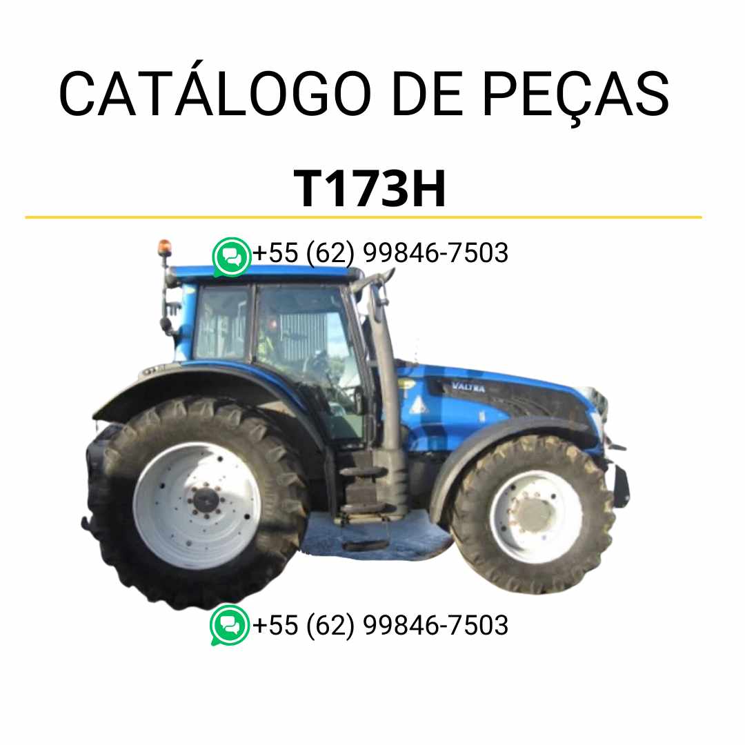 Catálogo de peças Valtra T173H T3 Series em PDF com ilustrações técnicas detalhadas e lista completa de componentes originais do trator.
